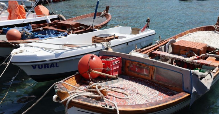 Motorboten afgemeerd naast elkaar in een jachthaven